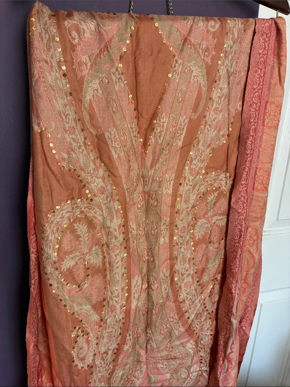 HANDMADE SILKBLEND SEQUINED PASHMINA